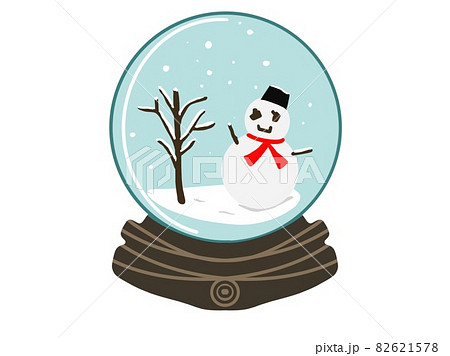 スノードームのかわいいイラスト雪だるまのイラスト素材 スノードームのかわいいイラスト雪だるまのイラスト素材