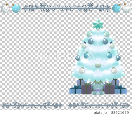 與禮物和框架白色版本的聖誕樹 82621659