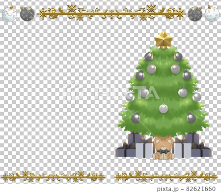 聖誕樹和框架與禮物單色 ver 聖誕樹和框架與禮物單色 ver 82621660