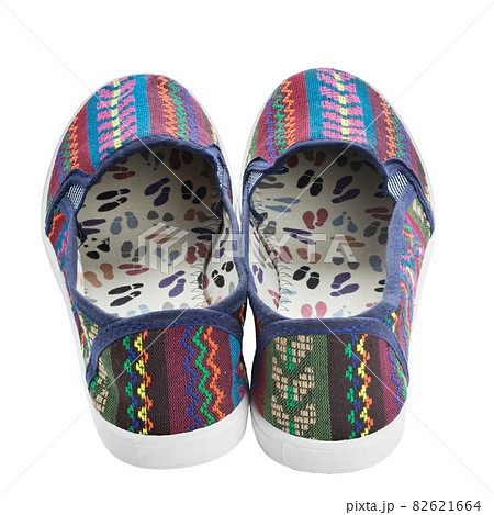 Flat shoe on white background. Stylish women's shoes. Beauty and fashion concept. Authentic style. Flat shoe on white background. Stylish women's shoes. Beauty and fashion concept. Authentic style. 82621664