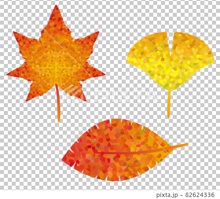 手寫復古風秋葉、銀杏、落葉 82624336