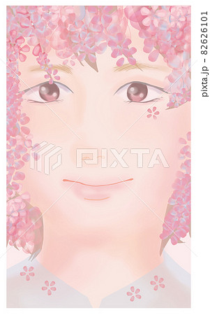 淡いタッチの桜の少女のイラスト 淡いタッチの桜の少女のイラスト 82626101
