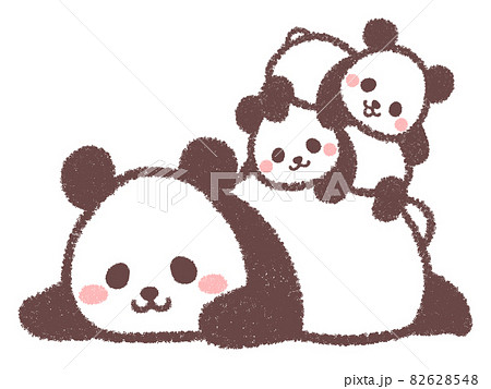 Lying Pandas And Twin Pandas 1 Stock Illustration