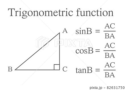 三角関数の解説 ベクターイラストのイラスト素材