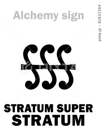 Alchemy Alphabet: STRATUM SUPER STRATUM (i.e. in Latin: "Layer on Layer"), alchemical prescript (Recipe), abbreviated: SSS. Alchemical sign, Pharmaceutical symbol. Alchemy Alphabet: STRATUM SUPER STRATUM (i.e. in Latin: "Layer on Layer"), alchemical prescript (Recipe), abbreviated: SSS. Alchemical sign, Pharmaceutical symbol. 82632564