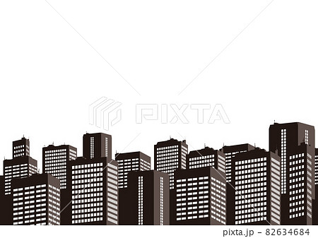 ビルシルエット立体背景2のイラスト素材