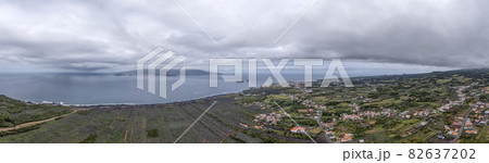 Pico Island Azores vineyard wine grapes protected by lava stone aerial view Pico Island Azores vineyard wine grapes protected by lava stone aerial view 82637202
