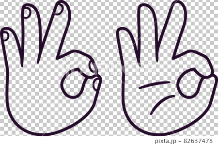 OK hand sign cartoon drawing OK hand sign cartoon drawing 82637478