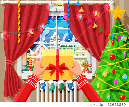 Cozy interior of room with window. 82638880