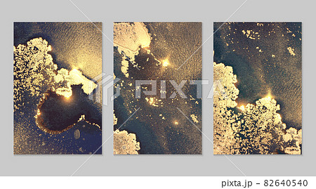 Marble set of gold, grey, and blue backgrounds with texture Marble set of gold, grey, and blue backgrounds with texture 82640540