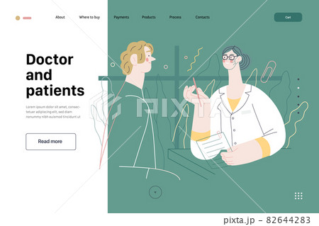 Doctor and patients - medical insurance web template Doctor and patients - medical insurance web template 82644283