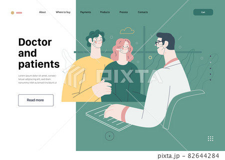 Doctor and patients - medical insurance web template Doctor and patients - medical insurance web template 82644284