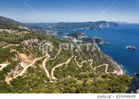 View over Chloes rocks park from Angelocastro, Corfu, Greece. View over Chloes rocks park from Angelocastro, Corfu, Greece. 82644649