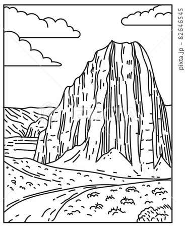 Cathedral Valley Loop of Capitol Reef National Park in Utah USA Mono Line Poster Art Cathedral Valley Loop of Capitol Reef National Park in Utah USA Mono Line Poster Art 82646545