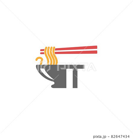 Letter T with noodle icon logo design vector Letter T with noodle icon logo design vector 82647434