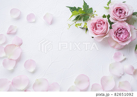 ピンクのバラの招待状　花の背景素材 82651092