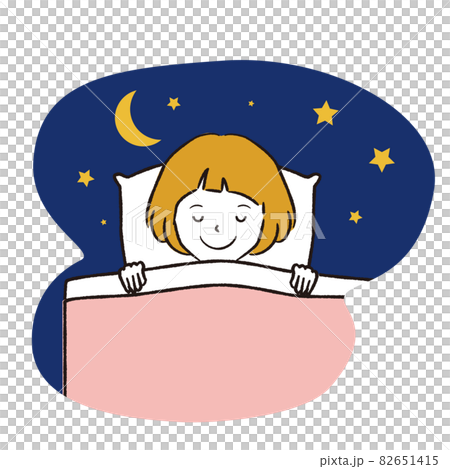 Hand-painted line art color illustrations Children and girls sleeping comfortably Hand-painted line art color illustrations Children and girls sleeping comfortably 82651415