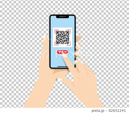 スマホのキャッシュレス決済 操作する手のイメージイラスト素材 スマホのキャッシュレス決済 操作する手のイメージイラスト素材 82652241