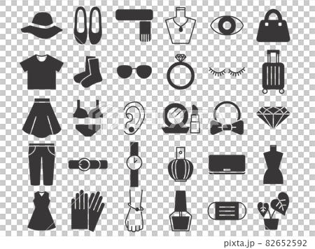 Fashion icon set monochrome 82652592
