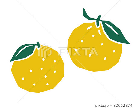柚子　レトロなベクターイラスト 82652874