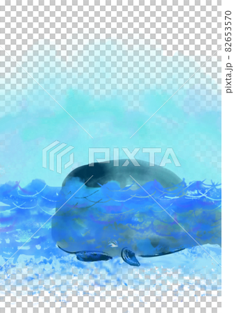 A whale that emerged from the sea like an island 82653570