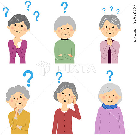 シニア女性　疑問 82653907