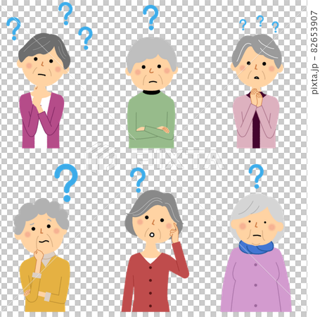 シニア女性　疑問 82653907