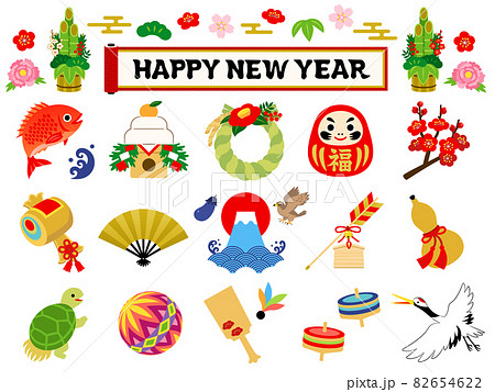 お正月のイラストセット 82654622