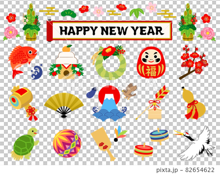 お正月のイラストセット 82654622