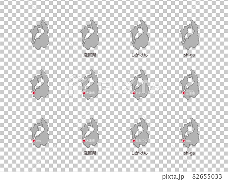 滋賀県イラストセット-12種-gry 82655033