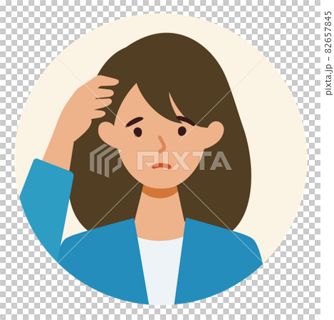 Illustration of the upper body of a woman in a suit Illustration of the upper body of a woman in a suit 82657845