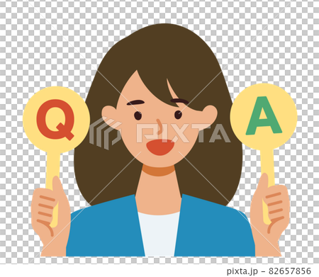 スーツの女性の上半身イラスト Q&A スーツの女性の上半身イラスト Q&A 82657856
