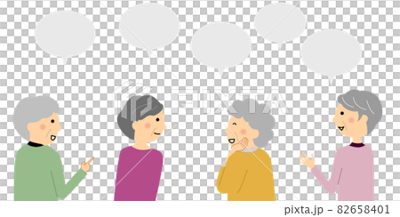 会話をするシニア女性達 82658401