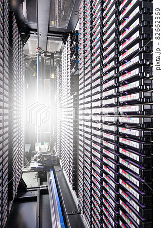 big data center storage with full of rack servers 82662369