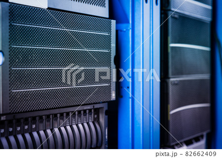 cluster of data storage SSD hard drives inside server rack cluster of data storage SSD hard drives inside server rack 82662409