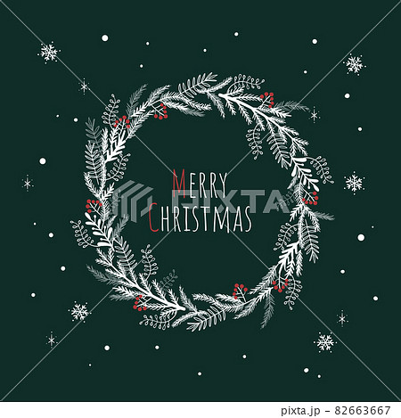 クリスマスリースのイラスト 82663667