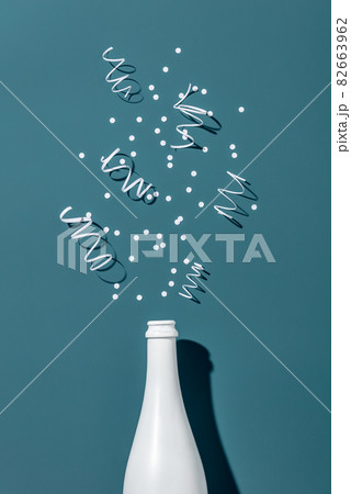 New Year Celebration With Champagne, flat lay New Year Celebration With Champagne, flat lay 82663962