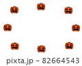 ハロウィン　ジャック・オー・ランタン　飾り枠（オーバル） 82664543