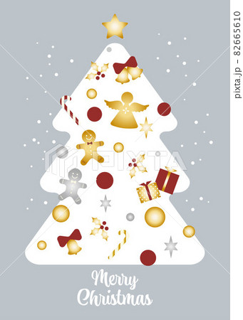 雪と白いクリスマスツリーのイラスト素材 ベクター のイラスト素材