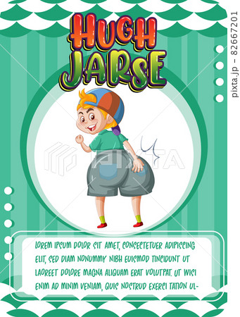 Character game card template with word Hugh Jarse 82667201