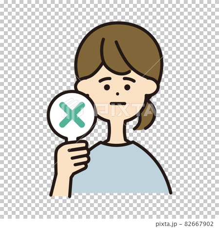 女性　バツ札　上半身 82667902