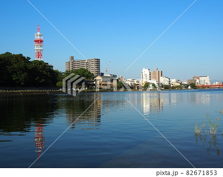 秋の鏡川（『竜とそばかすの姫の舞台』近く） 82671853