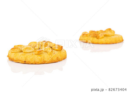 Peanut cookie on white 82673404