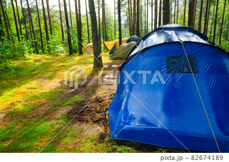 Campsite after rain Campsite after rain 82674189