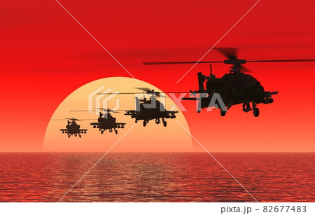 暁の出撃（AH-64アパッチ・ヘリ） 82677483