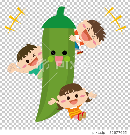 野菜/オクラと子どもたち 82677665
