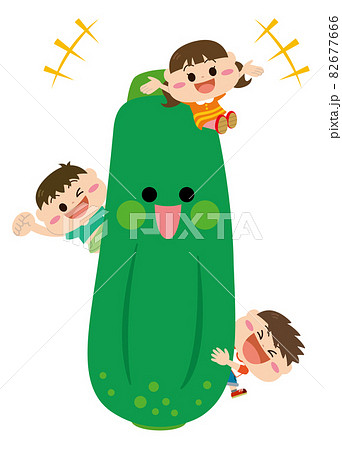 野菜/ズッキーニと子どもたち 82677666