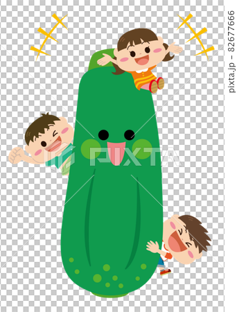 野菜/ズッキーニと子どもたち 82677666