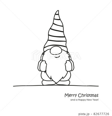 cute christmas dwarf cartoon for coloring book cute christmas dwarf cartoon for coloring book 82677726