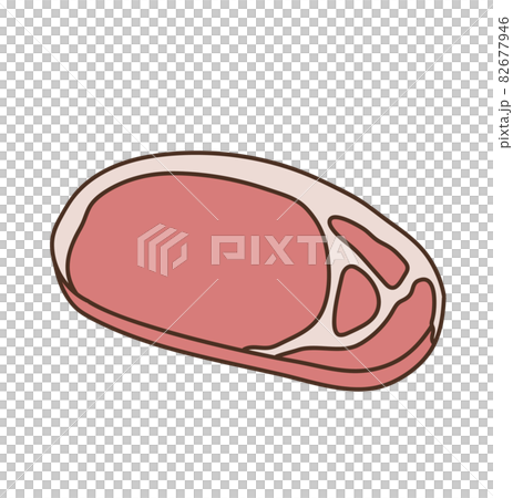 畜産物　イラスト　豚肉 82677946
